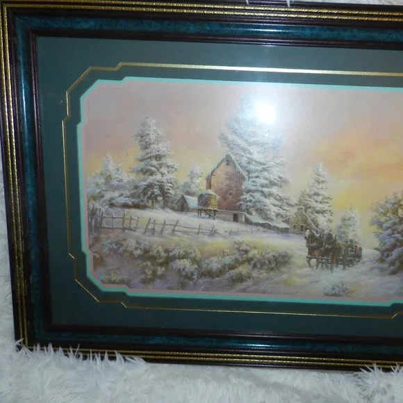 Lee Parkinson Winter Wonderland Horse Drawn Sleigh Framed Print Home Interiors🆕